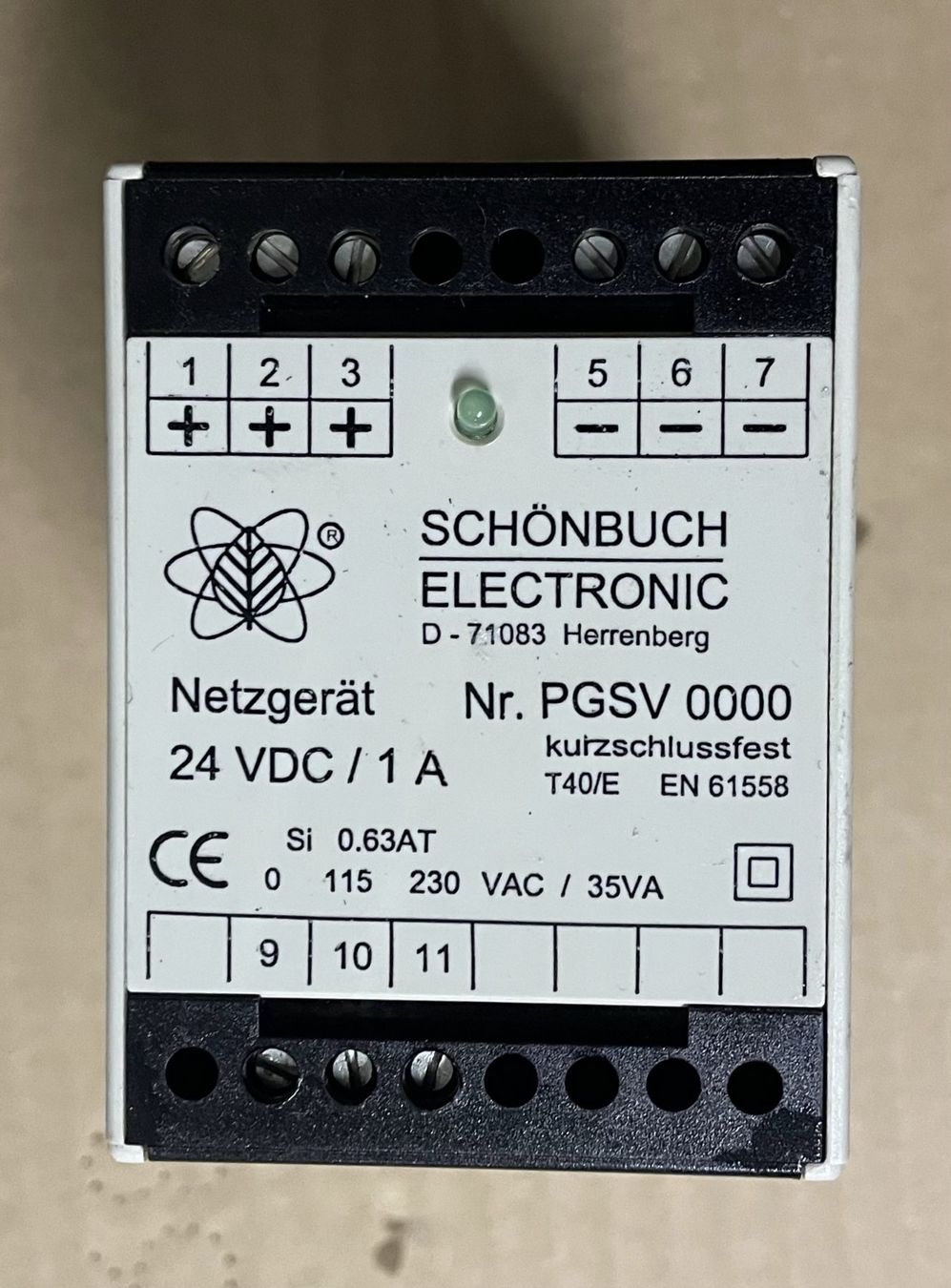 Elektronikbauteile: Schönbuch Electronic PGSV 0000 Netzgerät 24 VDC / 1A – Gebraucht aus Sins von 3985schluckti