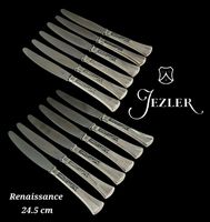 12 couteaux Jezler Suisse 800Silb Modèle Renaissance 