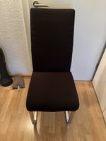 6x moderne schwarze Freischwinger-Stühle inkl. 6 Sitzbezüge