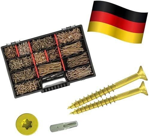 Tutti gli attrezzi: XXL Sortiment 1000-teilig Torx Antrieb Spanplattenschrauben – Nuovo e nell'imballaggio originale da Hundwil venduto da Stallone5 6