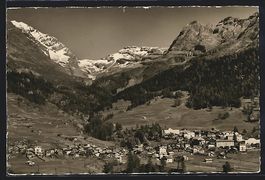 Leukerbad, Teilansicht mit Balmhorn-Ferd