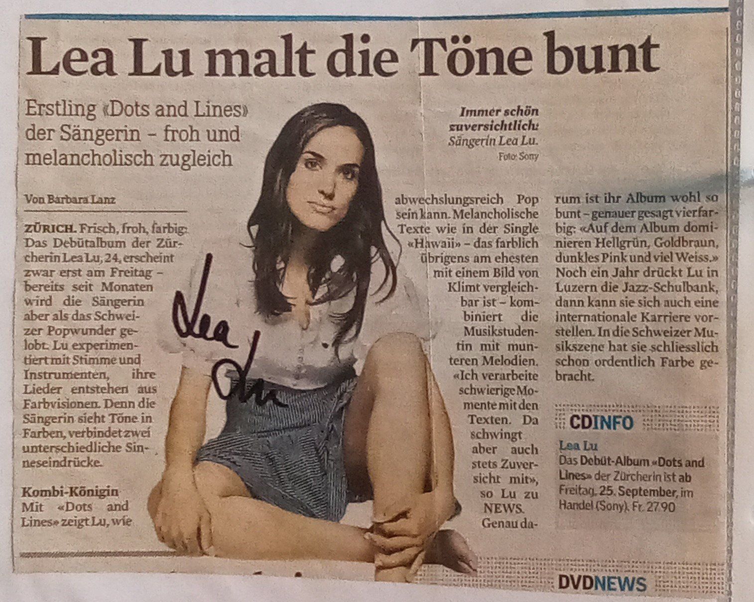 Autografi: Lea Lu Autogramm signiert Bild 13x17cm – Usato da Bischofszell venduto da Gottselig