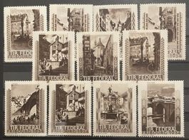 11 Vignetten / Marken TIR Fédéral Fribourg 1934