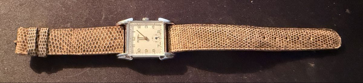 Orologi: Klassische FULTON Quadratisch Silber/Braun  – Usato da Zürich venduto da Azzuki 2