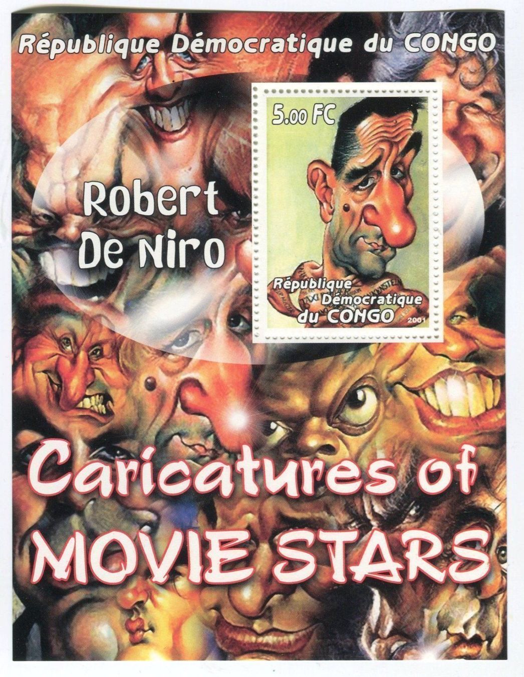 Tous les timbres: Block "Robert De Niro". Kongo. – Neuf avec emballage d'origine à Basel par Butsch5
