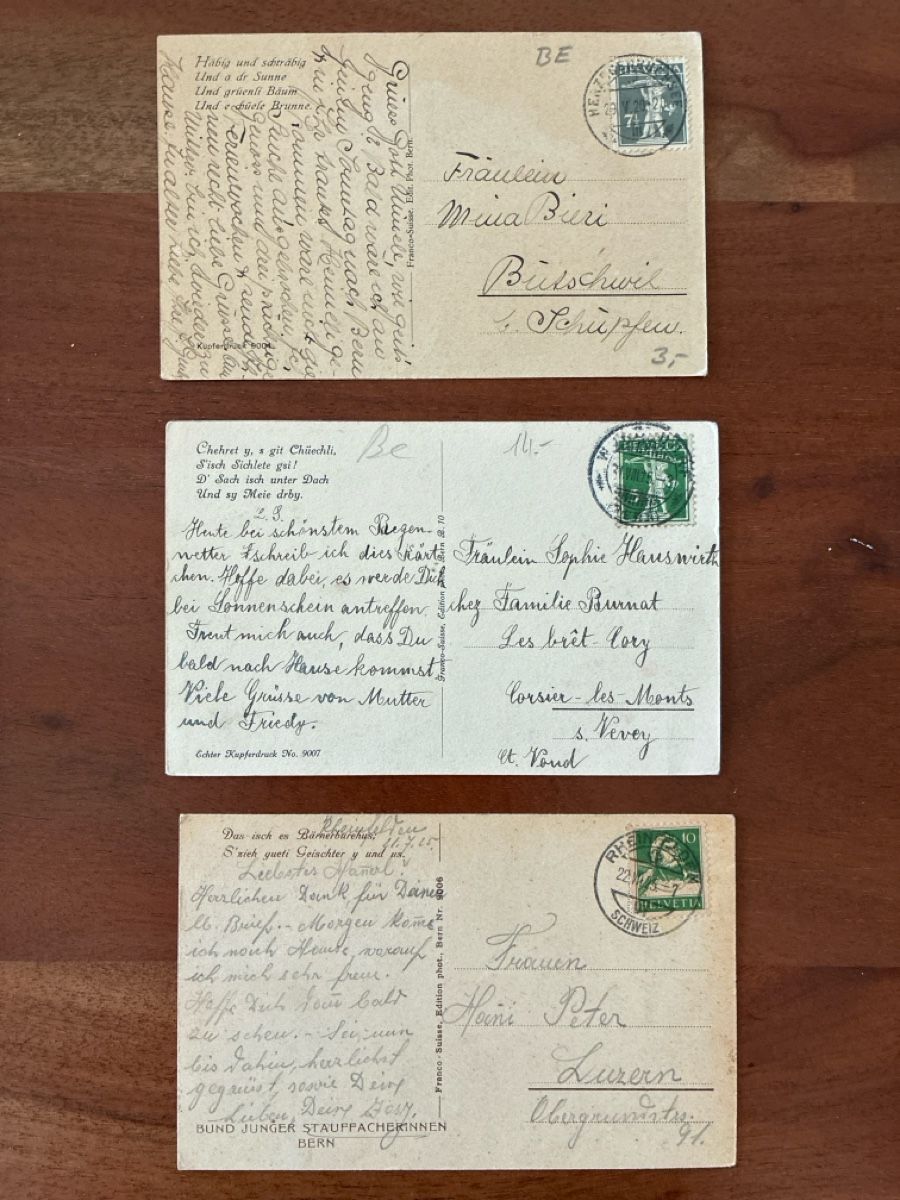 Cartoline postali: 10 Ansichtskarten Schweiz von Diversen Bauernhäusern  – Usato da Oftringen venduto da Cla.vD.74 1