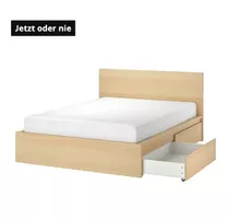 Bett mit Rost und Matratze, 200 x 180 cm,  4 Schubladen