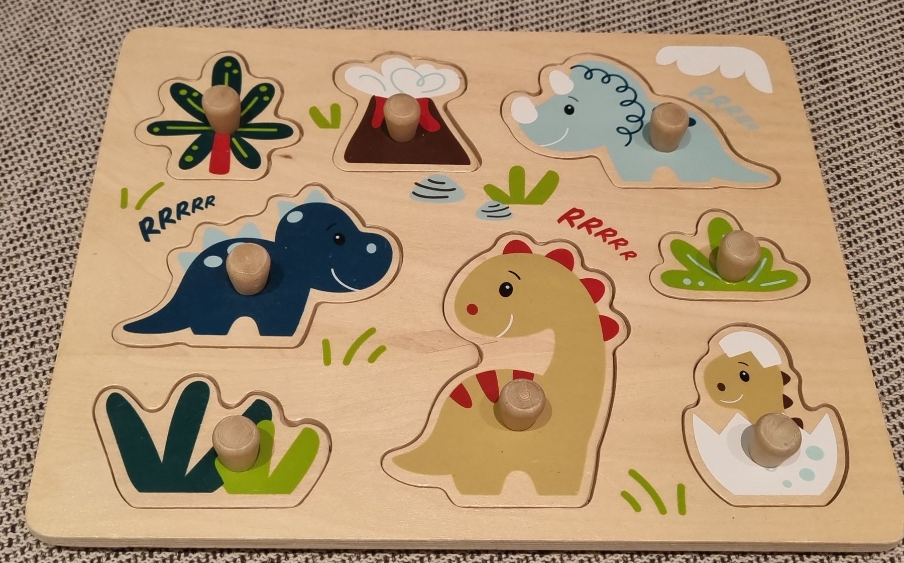 Puzzle: Süsses Holzpuzzle Dinos – Usato da Brütten venduto da rahii_