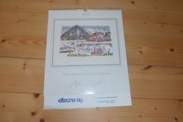 Alois Carigiet, Kalender 1991, 4 Reproduktionen, Jan - Dez.