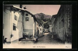 Alt-Pontresina, Strassenpartie mit Blick