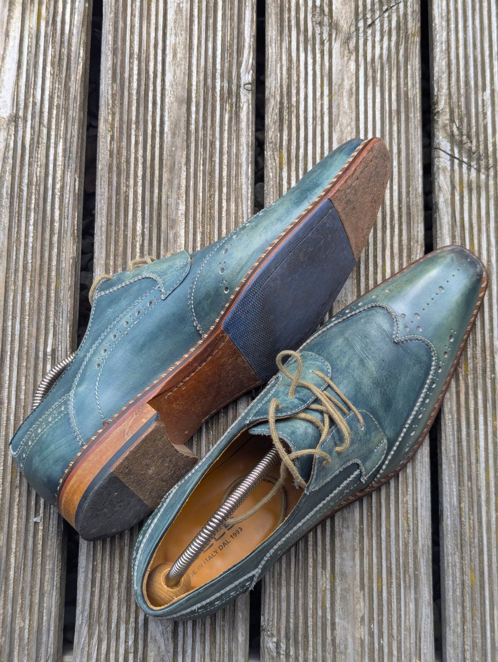 Scarpe da uomo: FLECS Glattlederschuh, grün, Blake-Verarbeitung – Usato da Thalheim AG venduto da epservices 1
