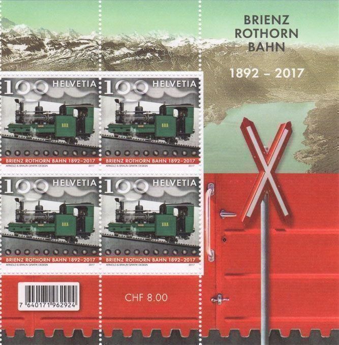 Tutti i francobolli: Viererblock Brienzer Rothornbahn** – Nuovo (secondo la descrizione) da Dottikon venduto da haeusibuh5