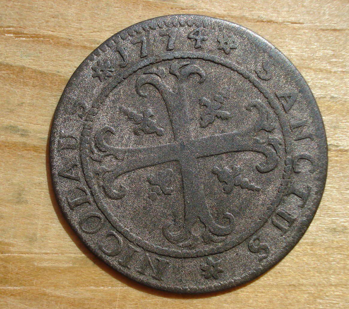 Tutti le monete: (D3) Freiburg Halbbatzen 1774 – Usato da Erlach venduto da Net-Coins