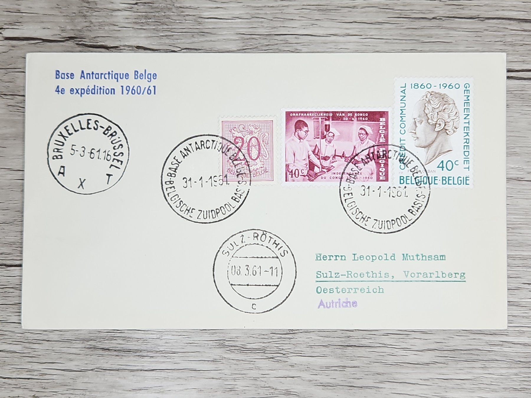 Tutti i francobolli: CL05 Enveloppe + Timbre Belgique 1961 – Usato da Cousset venduto da Patrick_Collections