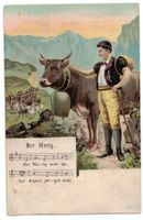 "Der Ustig" - Lied zum Alpaufstieg, Litho, gelaufen 1906