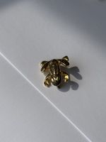 Vintage Brosche Frosch – Goldfarben mit Glitzer-Emaille