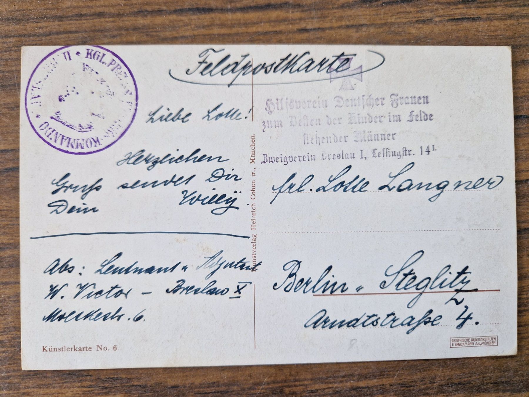 Cartoline postali: Ansichtskarte Künstlerkarte 1. Weltkrieg Ostfront – Usato da Mörschwil venduto da aik_x8mc 1