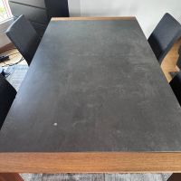 Allnatura Esstisch Nussbaum/Keramik 180×100 cm + 4 Stühle