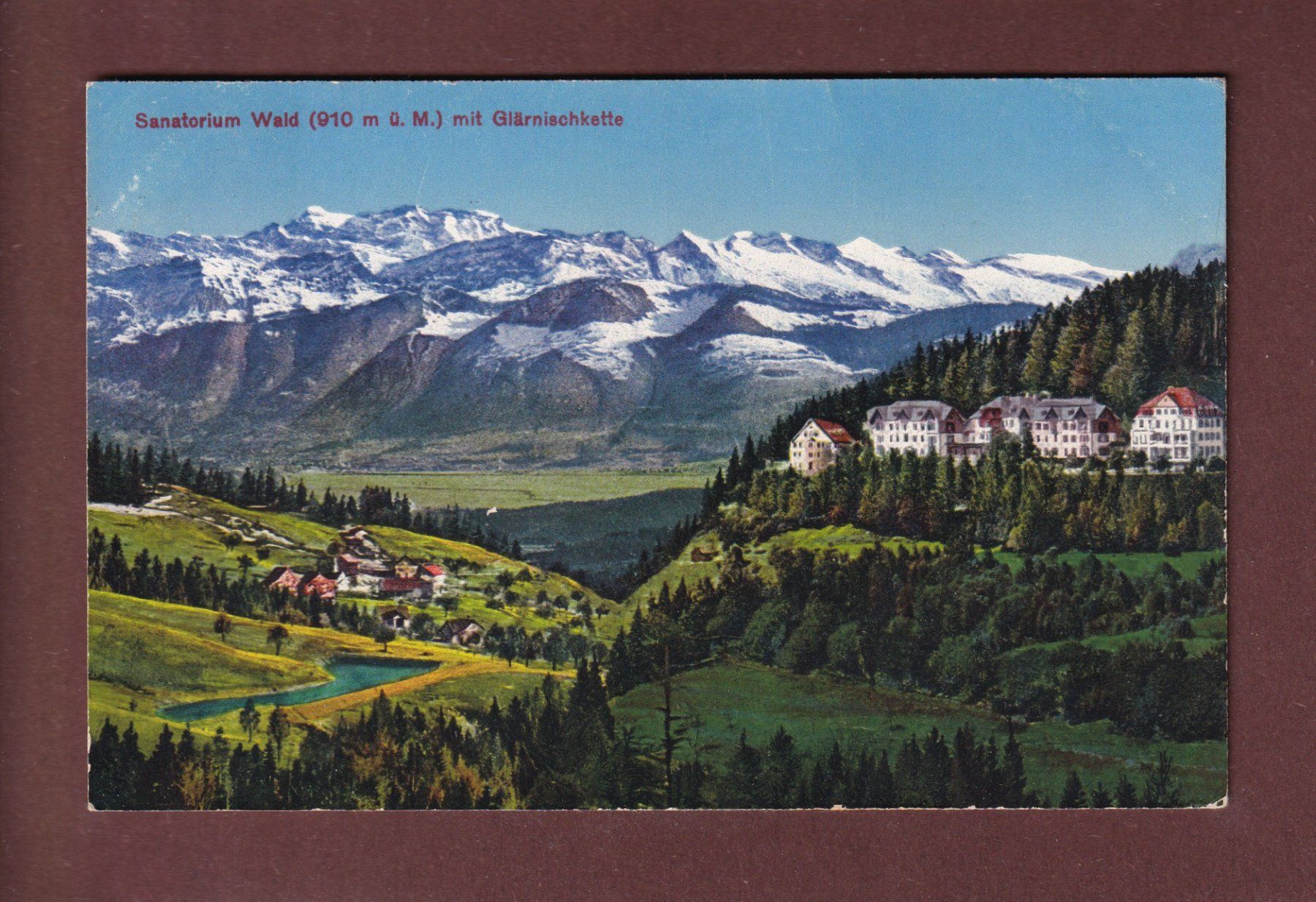 Cartoline postali: SANATORIUM WALD - Glärnischkette - 1937 – Usato da Pully venduto da nicecards-shop