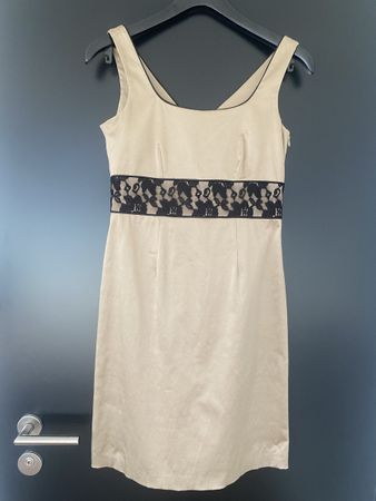 Wunderschönes Cocktailkleid sandfarben mit mattglanz Gr. 36