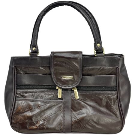 Sac à main vintage STEFANO en cuir marron