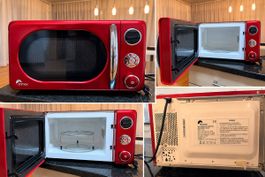 Ohmex Retro Mikrowelle mit Grill – Rot – 20 Liter