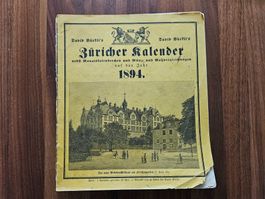 Zürcher Kalender von 1894 - Historisches Sammlerstück!