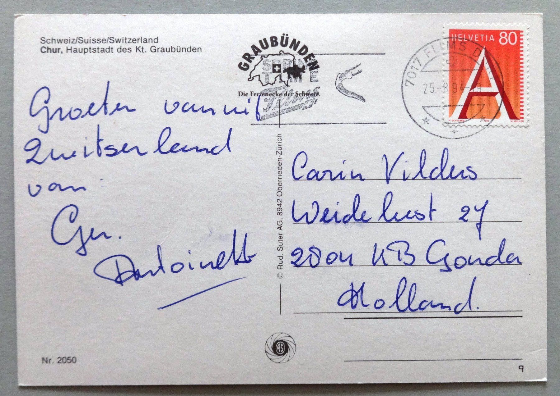 Cartoline postali: Chur – Usato da Fétigny venduto da Billy2miny 1
