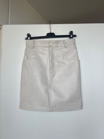Jupe cuir beige