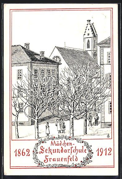 Cartoline postali: Frauenfeld, Mädchen-Sekundarschule 1912 – Usato da Berlin venduto da bartko-reher