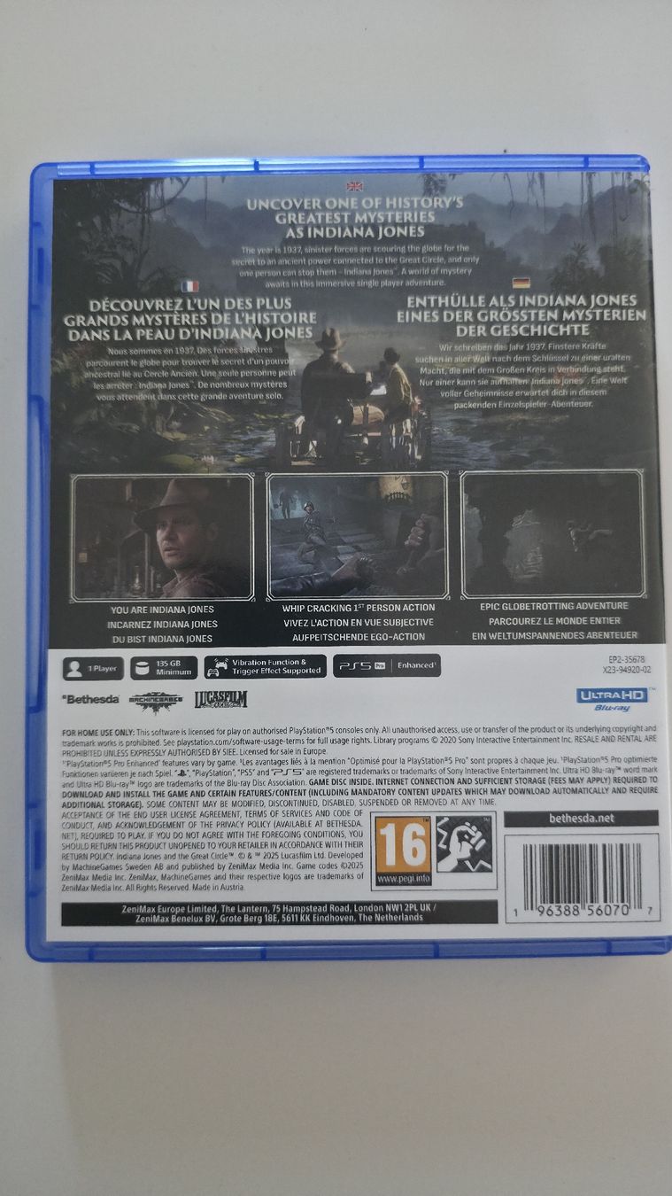 Sony Spiele: Indiana Jones PS5 – Gebraucht aus Alpnach Dorf von wel_b7gr 1