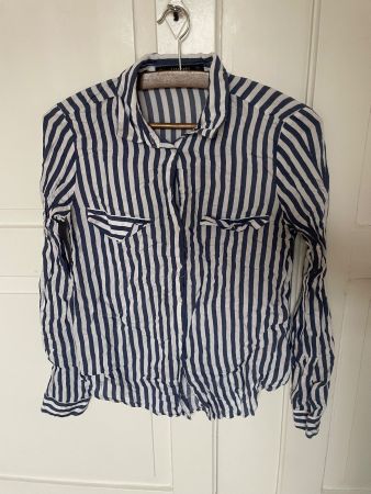 Zara Bluse gestreift blau weiss Grösse S