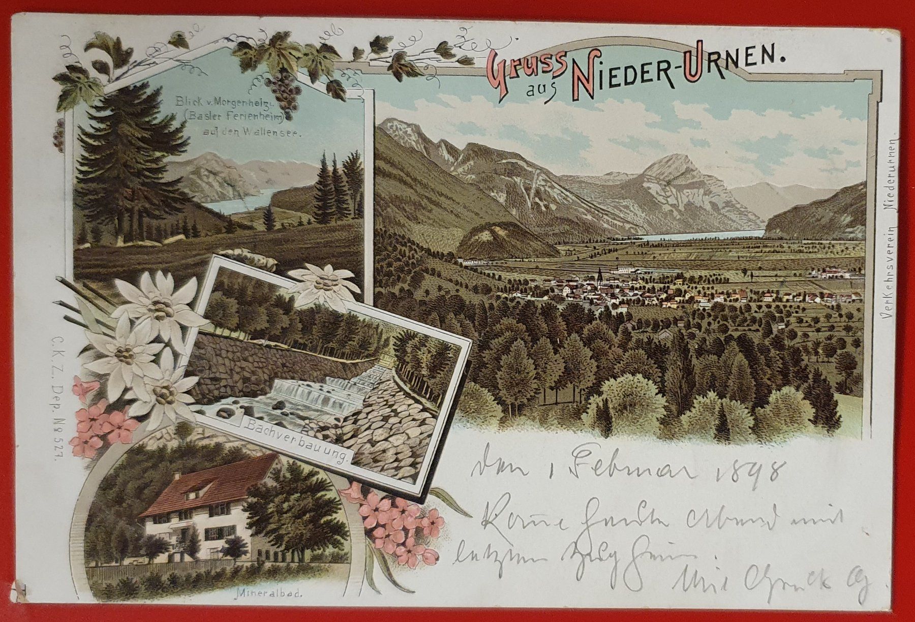 Ansichtskarten: Gruss aus Niederurnen 1898 – Gebraucht aus Kreuzlingen von Rschweiz1