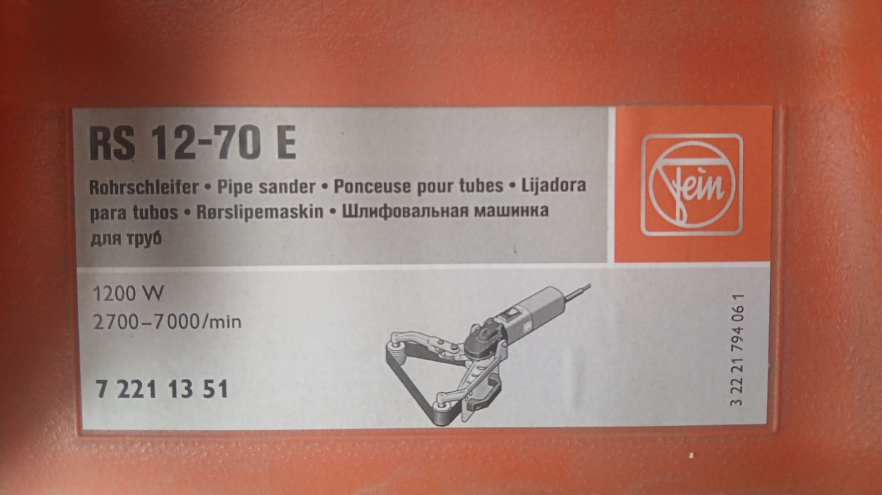 Smerigliatrici & Lucidatrici: Rohrbandschleifer FEIN RS 12-70E – Usato da Basel venduto da Hmen 1
