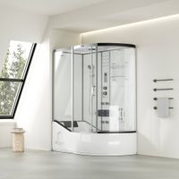 1063 - V2 - Dampfdusche & Whirlpool LUX 4in1 (rechts) WEISS