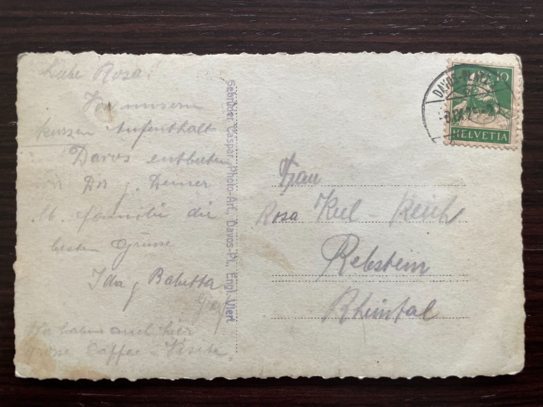 Cartoline postali: DAVOS - PLATZ mit katholischer Kirche 1925 – Usato da Wald ZH venduto da TLILEF 1