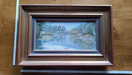 Gemälde See-/Flusslandschaft – signiert 1982