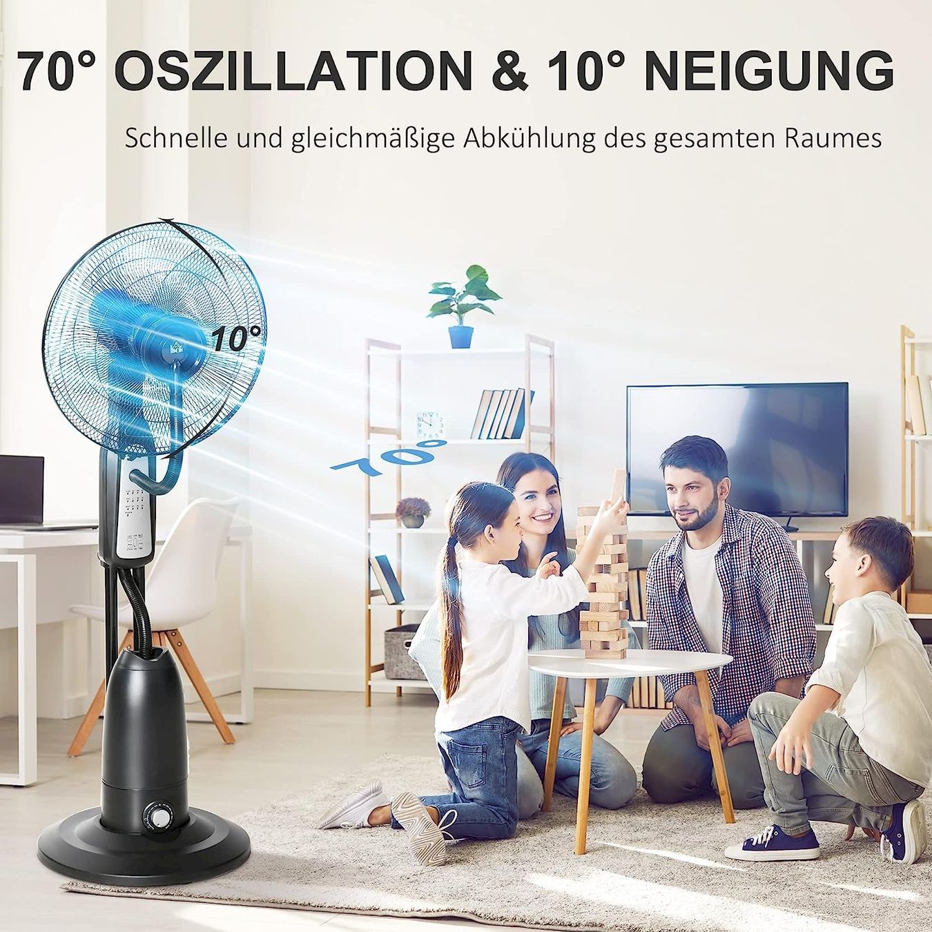 Purificatori d'aria: HOMCOM Standventilator 2,8L schwarz – Nuovo e nell'imballaggio originale da Bottighofen venduto da zaap 7