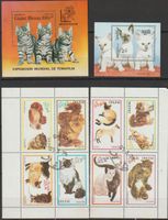 Blocs de timbres sur le thème des chats occasion