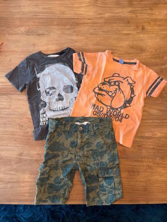 2 Kinder T Shirts und 1 Shorts