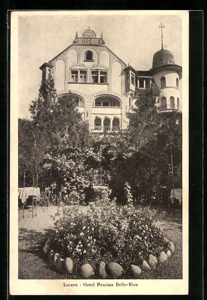 Cartoline postali: AK Luzern, Hotel Pension Belle-Rive – Usato da Berlin venduto da bartko-reher
