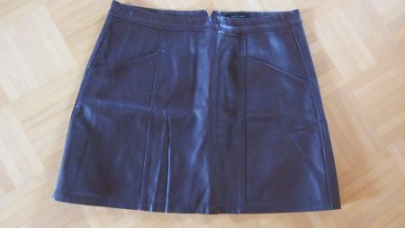 Jupe aspect cuir bordeau 42