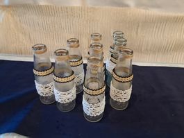 Boho 9er Set Flaschen, Tischdeko, Hochzeit, Vintage