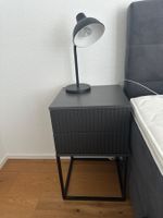 2 mal Nachttisch dunkelgrau Metall, Holz, Zustand gut