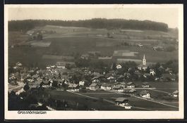 AK Grosshöchstetten, Ortschaft von oben