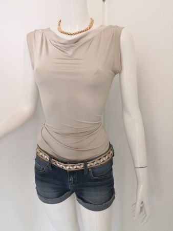 🤩MANGO TOP SATIN BEIGE, LEICHT RÜCKENFREI