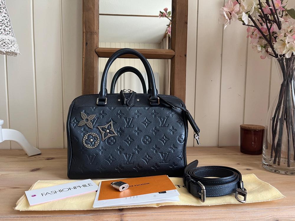 LOUIS VUITTON Damen Speedy Empreinte aus Leder in Blau