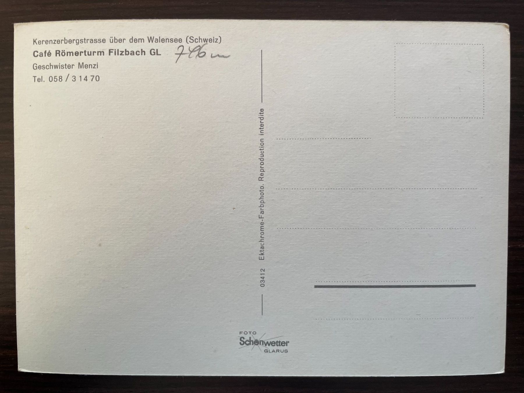 Cartoline postali: FILZBACH Kerenzerbergstrasse, Café Römerturm, OLDTIMER – Usato da Wald ZH venduto da TLILEF 1