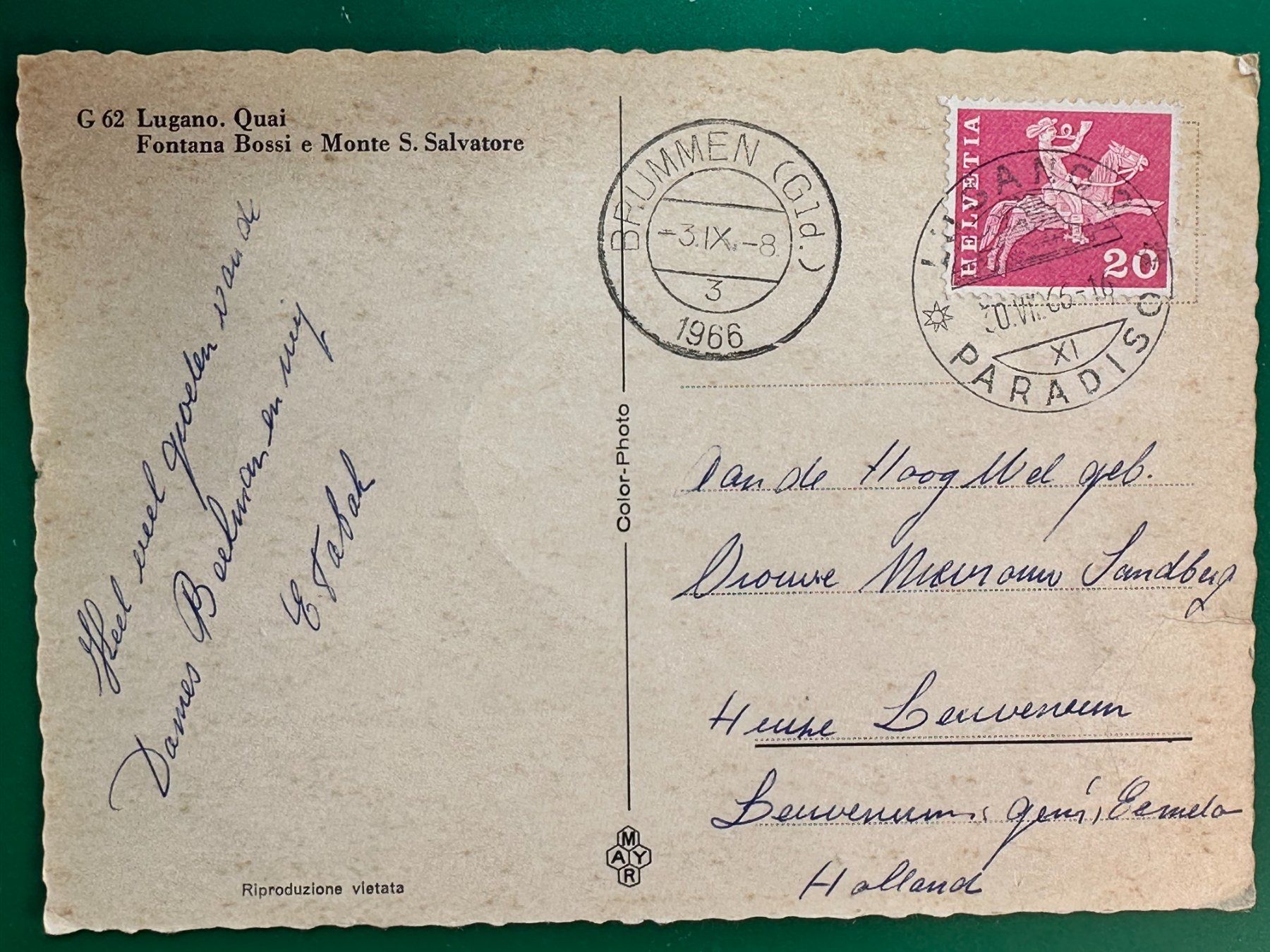 Cartes postales: Lugano - Fontana Bossi - Oldtimer – D'occasion à Steg VS par _vinci_ 1