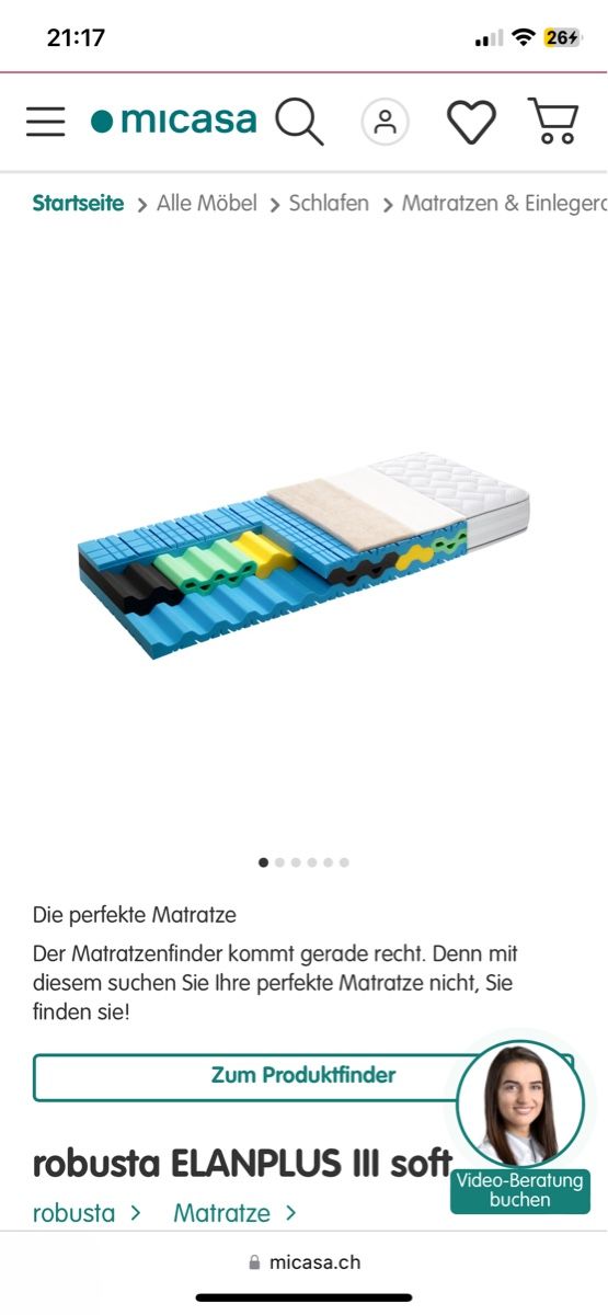Micasa Materassi: Matratze robusta Elanplus Soft III Micasa – Usato da Binningen venduto da lebol0319 7